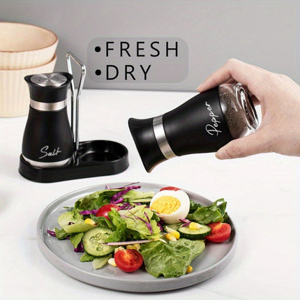 Stainless Steel & Glass Salt & Pepper Set