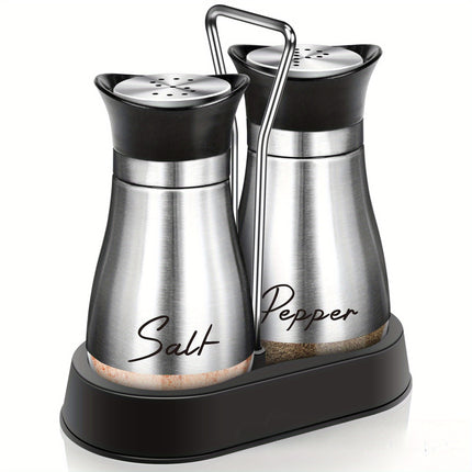 Stainless Steel & Glass Salt & Pepper Set