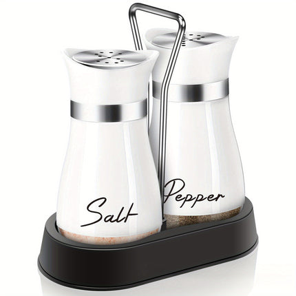 Stainless Steel & Glass Salt & Pepper Set