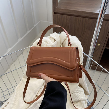 Solid Color Faux Leather Crossbody