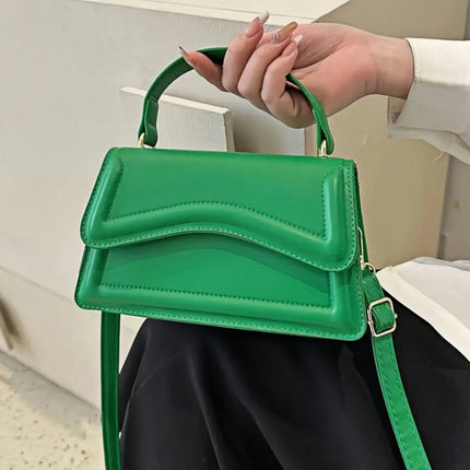 Solid Color Faux Leather Crossbody