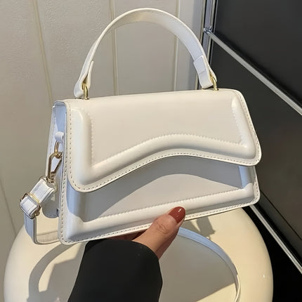 Solid Color Faux Leather Crossbody