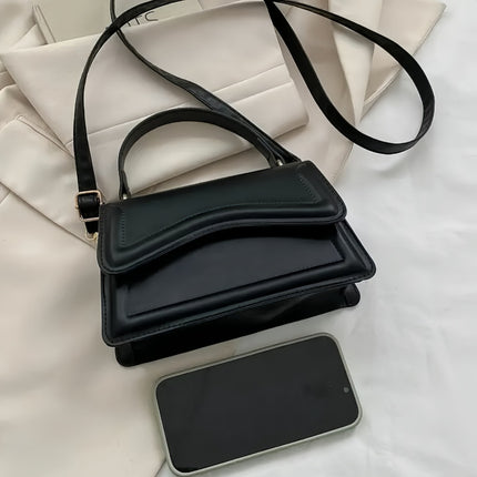 Solid Color Faux Leather Crossbody