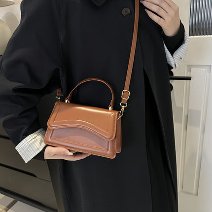 Solid Color Faux Leather Crossbody