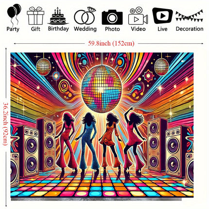 1970s Retro Disco Party Backdrop