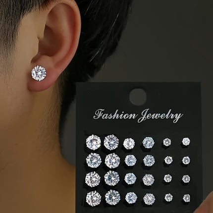 Elegant Square Zirconia Stud Earrings