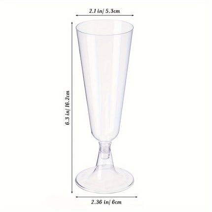 25pcs Set of 150ml Crystal Clear Champagne Flutes with Golden Rim