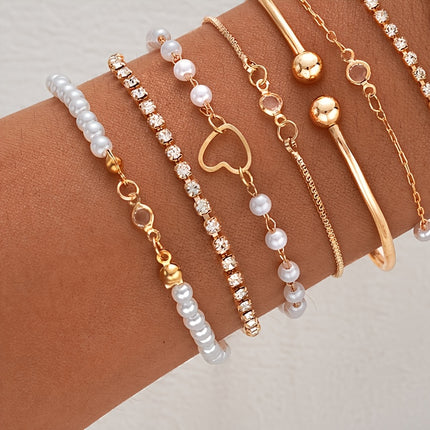 8pcs Love Heart Bangle Set