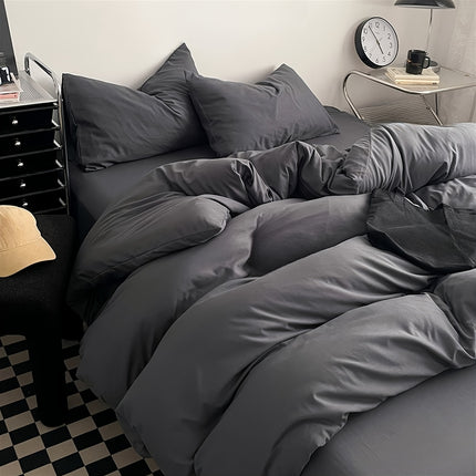 Solid Color Soft Sanded Duvet Cover Set