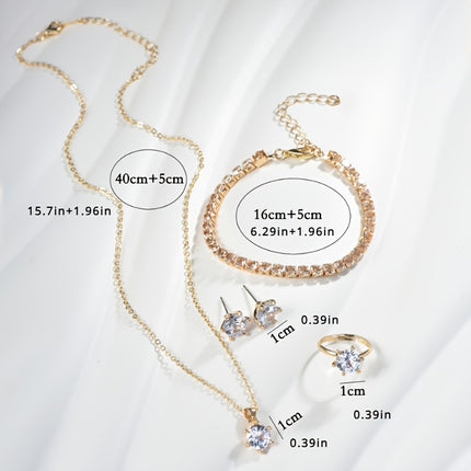 Luxury 4pcs Zirconia Jewelry Set