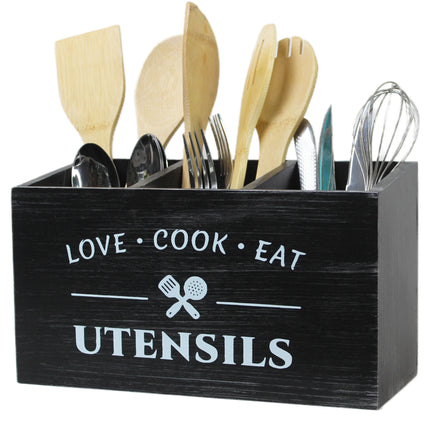 Wooden Utensil Holder with Grids