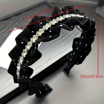 Rhinestone Velvet Red Hair Hoop