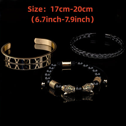 Men's Luxury Leopard Bracelet Set