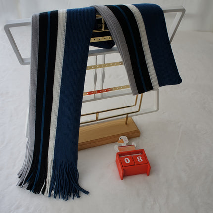 Men’s Striped Tassel Acrylic Scarf