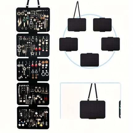 Black Felt 5-Tier Jewelry Organizer