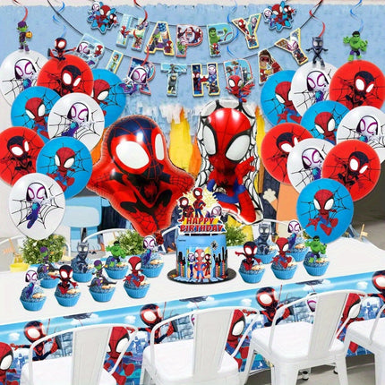 53pcs Spiderman Themed Party Decoration Supplies