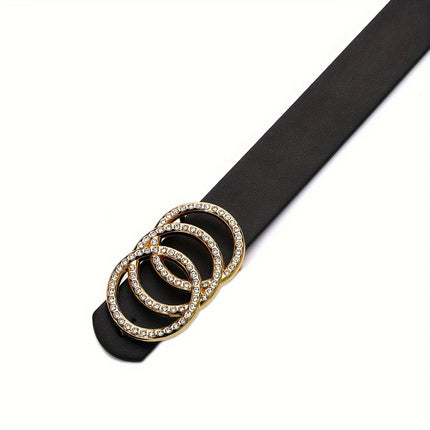 Rhinestone Triple Ring Belt