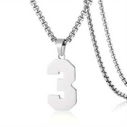Men's Sports Number Pendant Necklace