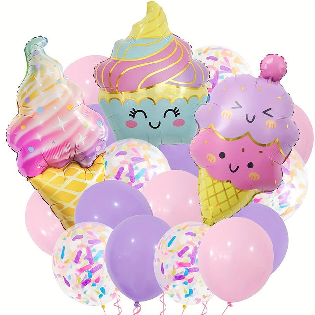 23 pcs Princess Theme Ice Cream & Candy Latex Balloons Set