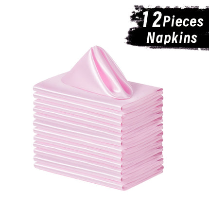 6/12pcs Luxury Soft Satin Napkins