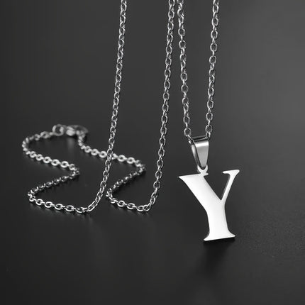 Minimalist Alphabet Stainless Steel Necklace