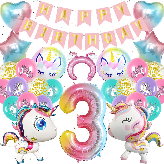 43pcs Unicorn Balloon Birthday Party Decoration