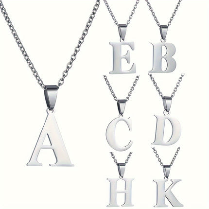 Minimalist Alphabet Stainless Steel Necklace