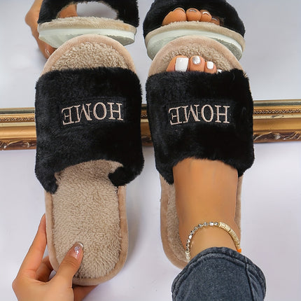 Women's Cozy "HOME" Plush Slippers