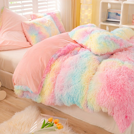3pcs Tie-Dye Plush Duvet Set – Soft Winter Comfort