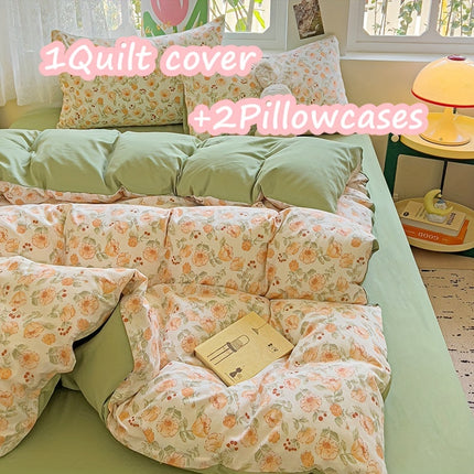 Floral 3-Piece Quilt Cover Set - All-Season Comfort