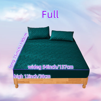 3pcs Waterproof Solid Fitted Sheet Set - 360° Coverage