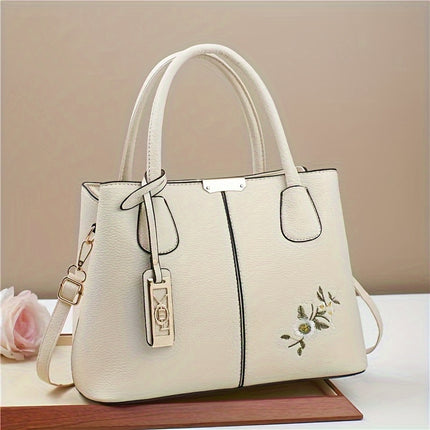 Large Gray PU Tote Bag
