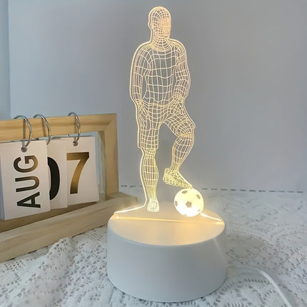 3D Football Player LED Table Lamp – Bedside Night Light