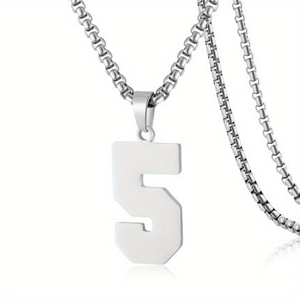Men's Sports Number Pendant Necklace