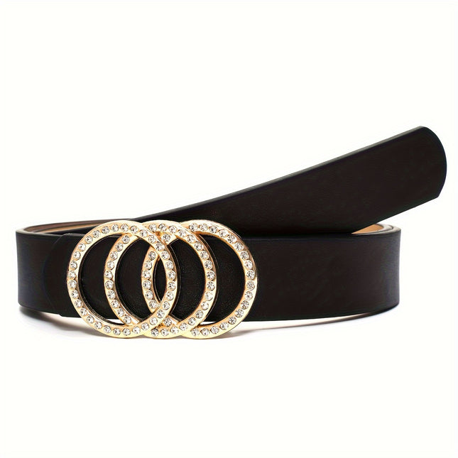 Rhinestone Triple Ring Belt