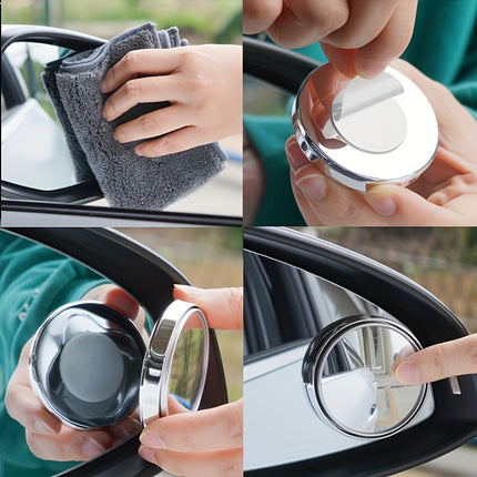 2pcs Adjustable Car Rearview Blind Spot Mirror – 360° HD