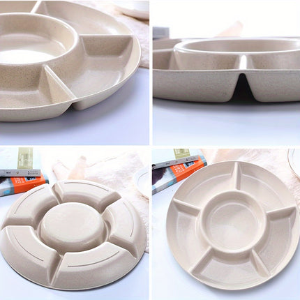 6-Compartment Round Snack Plate: Perfect for Parties
