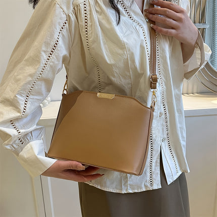 Classic Solid Color Shell Shoulder Bag