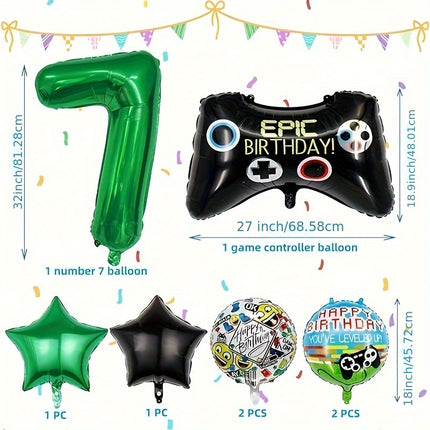 8 Pcs Video Game Birthday Balloons Set