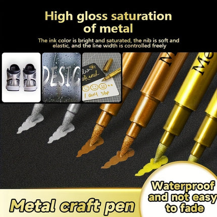 Metallic Brush Marker Set for Crafts