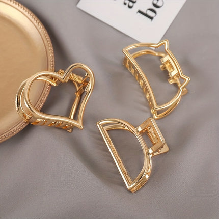 Hollow Heart Metal Hair Clips