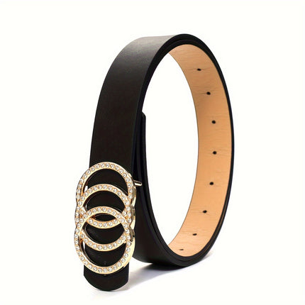 Rhinestone Triple Ring Belt