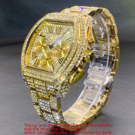 MISSFOX Iced-Out Men's Quartz Watch