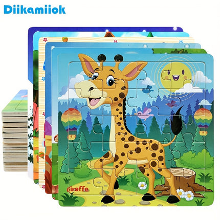 20-Piece Wooden Jigsaw Puzzles – Fun Learning for Kids! - Monti Bargains