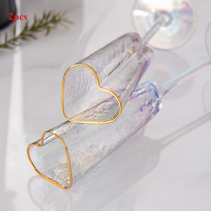 Elegant 5.54oz Champagne Flute with Gold-Plated Heart Design