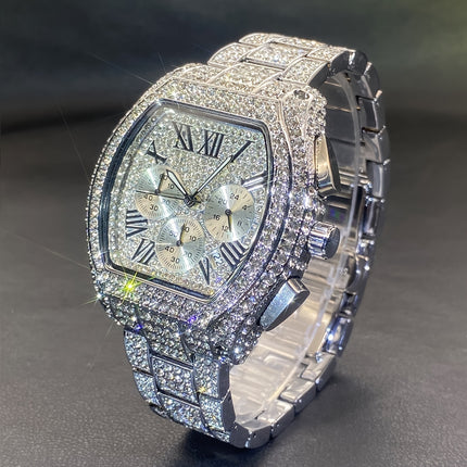 MISSFOX Iced-Out Men's Quartz Watch