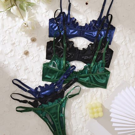 3-Piece Floral Embroidery Lingerie Set
