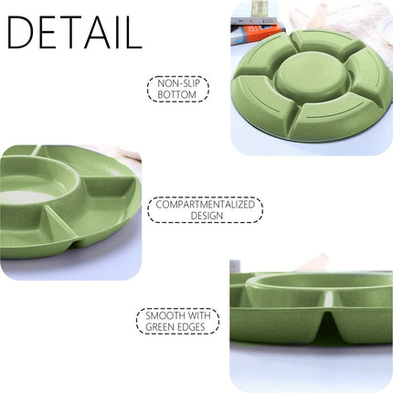6-Compartment Round Snack Plate: Perfect for Parties
