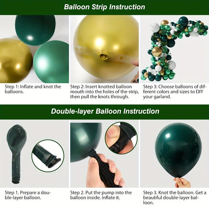 143 pieces of metal green and Golden balloon