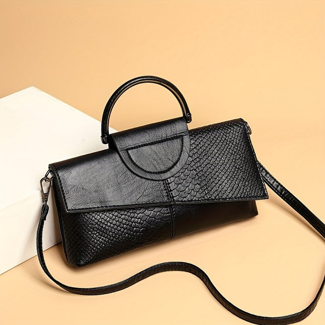 Two-Tone Snake Skin Mini Clutch